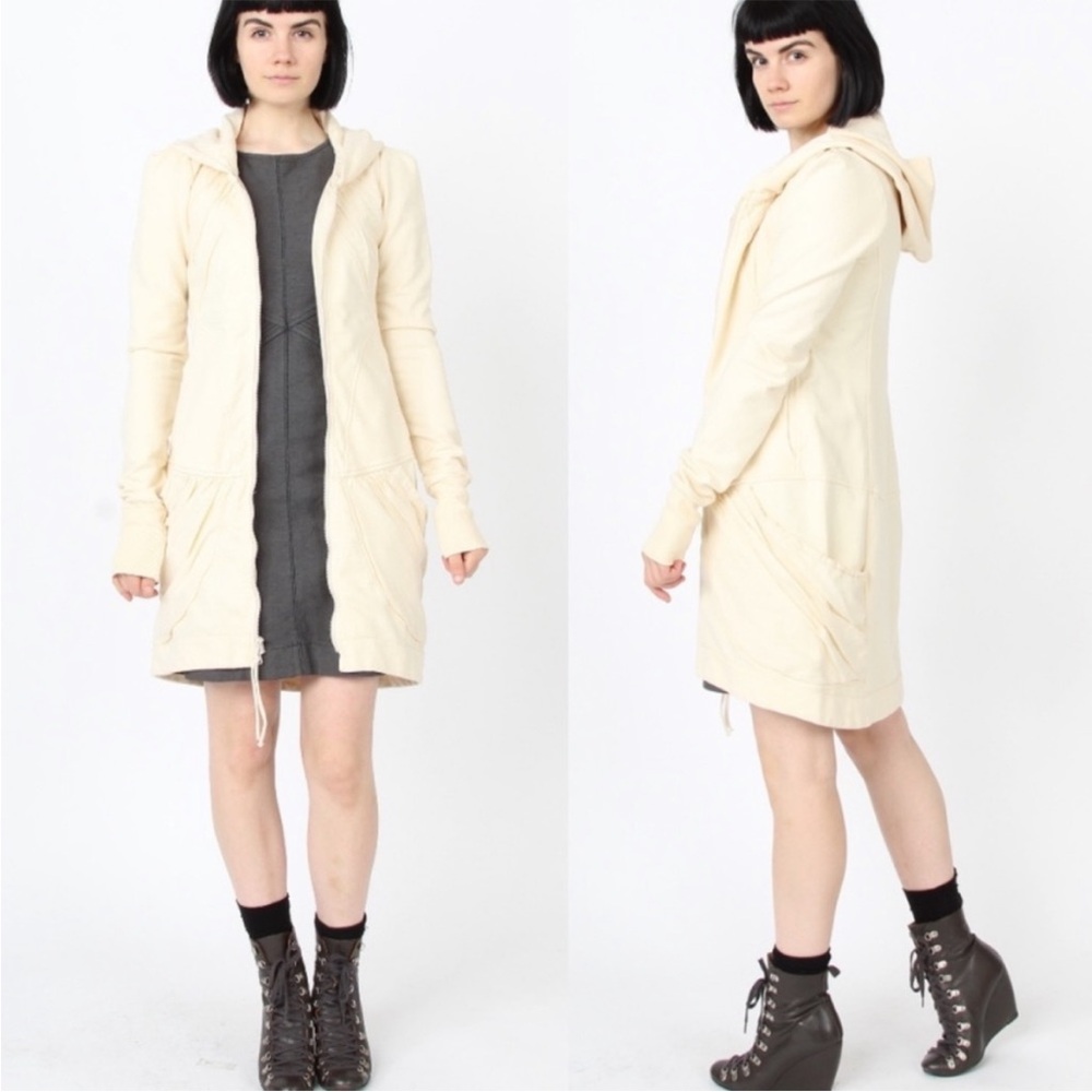 Prairie Underground Cream Guinevere Longline Hooded Full Zip Jacket Size XS